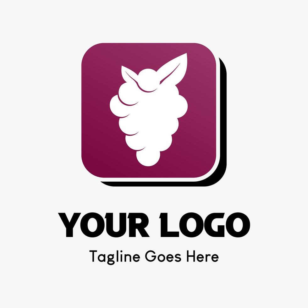 grape fruit icon in a box. fruit icon vector logo template for food and beverage business