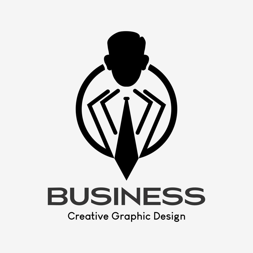 logo of person wearing tie in circle. vector tie person icon. business company logo template