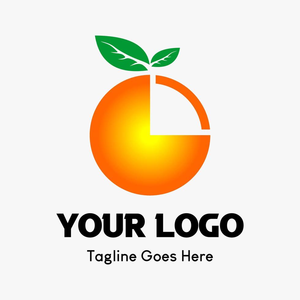 orange fruit icon in circle. fruit icon vector logo template for food and beverage business