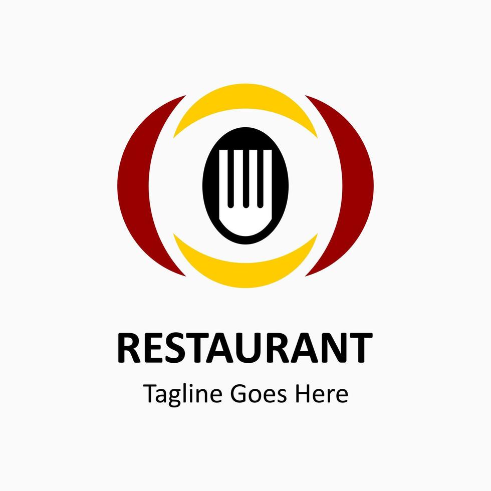 Inspiring restaurant vector logo. Abstract creative logotype. spoon, fork and four bowls icon. Classic, vintage and modern logo illustration. Business company logo template.