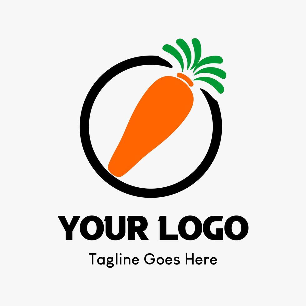 carrot icon in circle. fruit icon vector logo template for food and beverage business