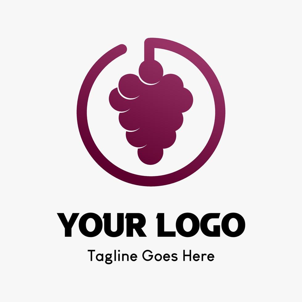 grape fruit icon in circle. fruit icon vector logo template for food and beverage business