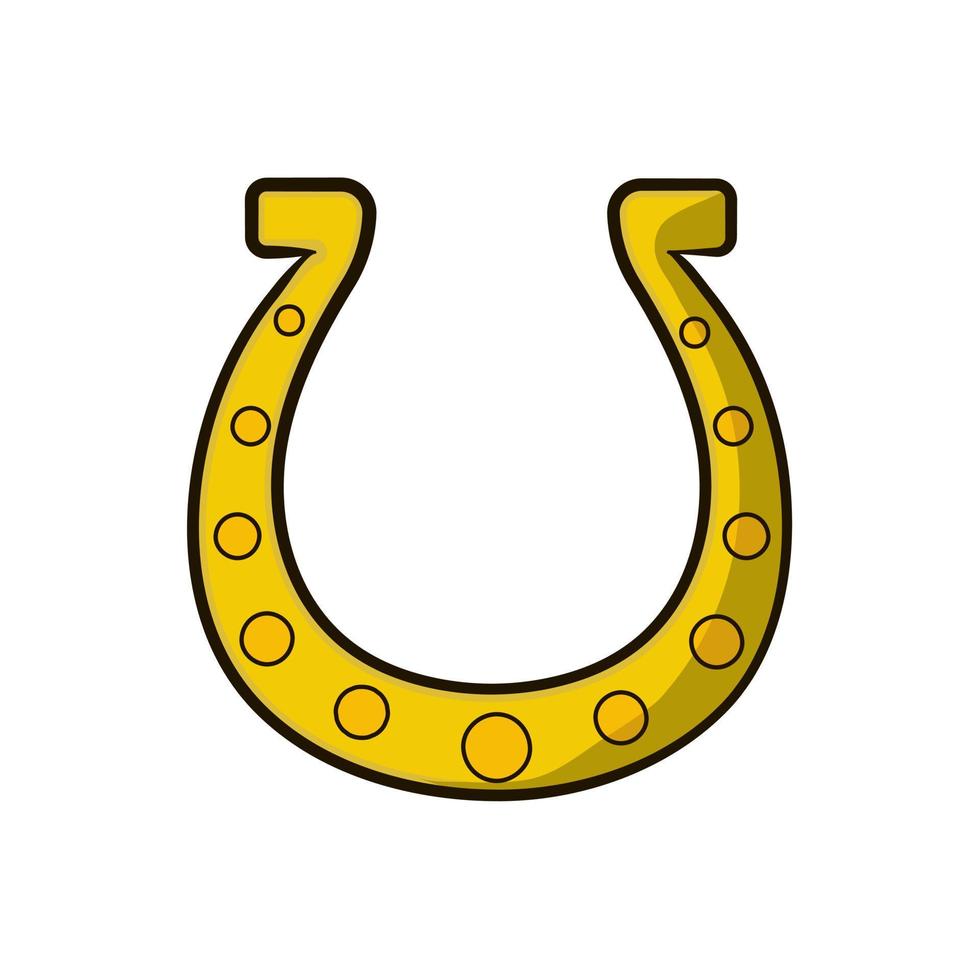 Leprechaun symbol of luck - horseshoe, traditional irish sign of good karma in cartoon style vector