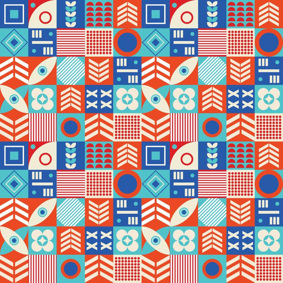 Colorful neo geometric pattern. Grid with color geometrical shapes. Modern abstract background vectorPrint vector