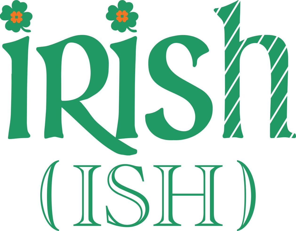 Irish text with Shamrock vector