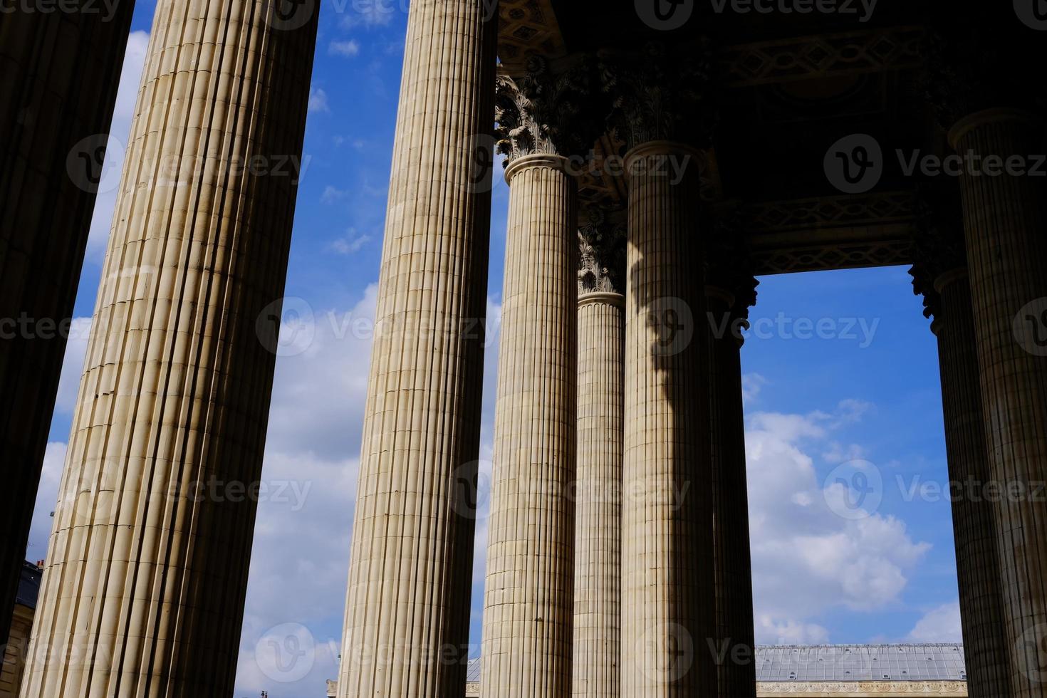 Columned Portico of the Pantheon Paris, France. photo