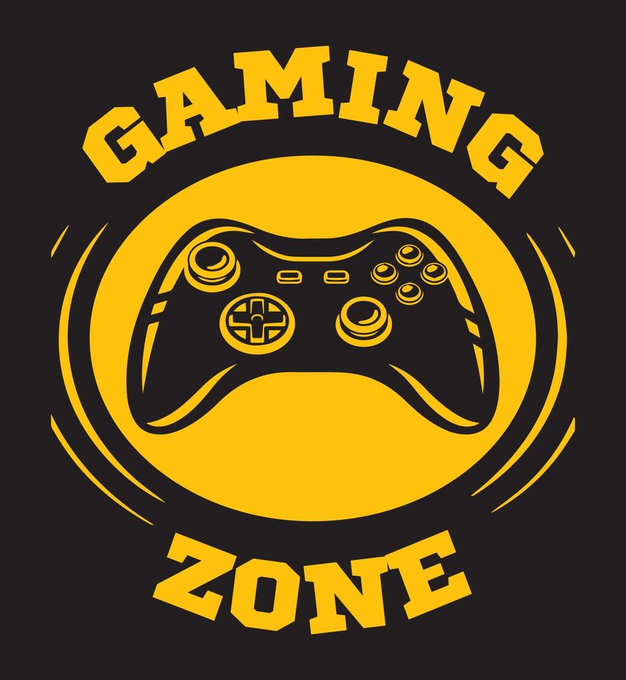 Gaming Zone Sign with Controller. vector