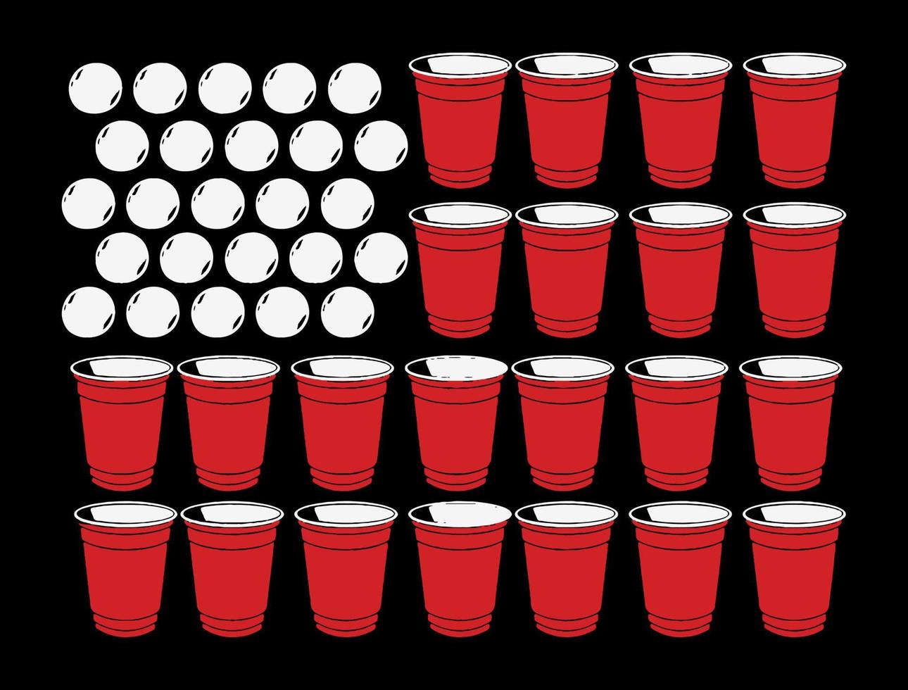 Beer Pong USA Flag. vector
