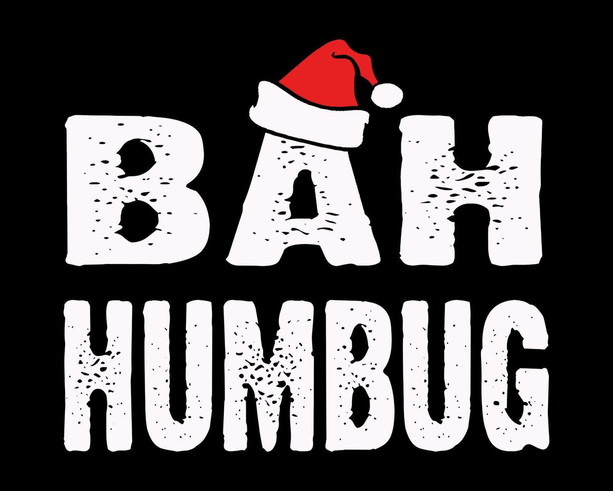 Bah Humbug text with Santa Hat. 19773382 Vector Art at Vecteezy