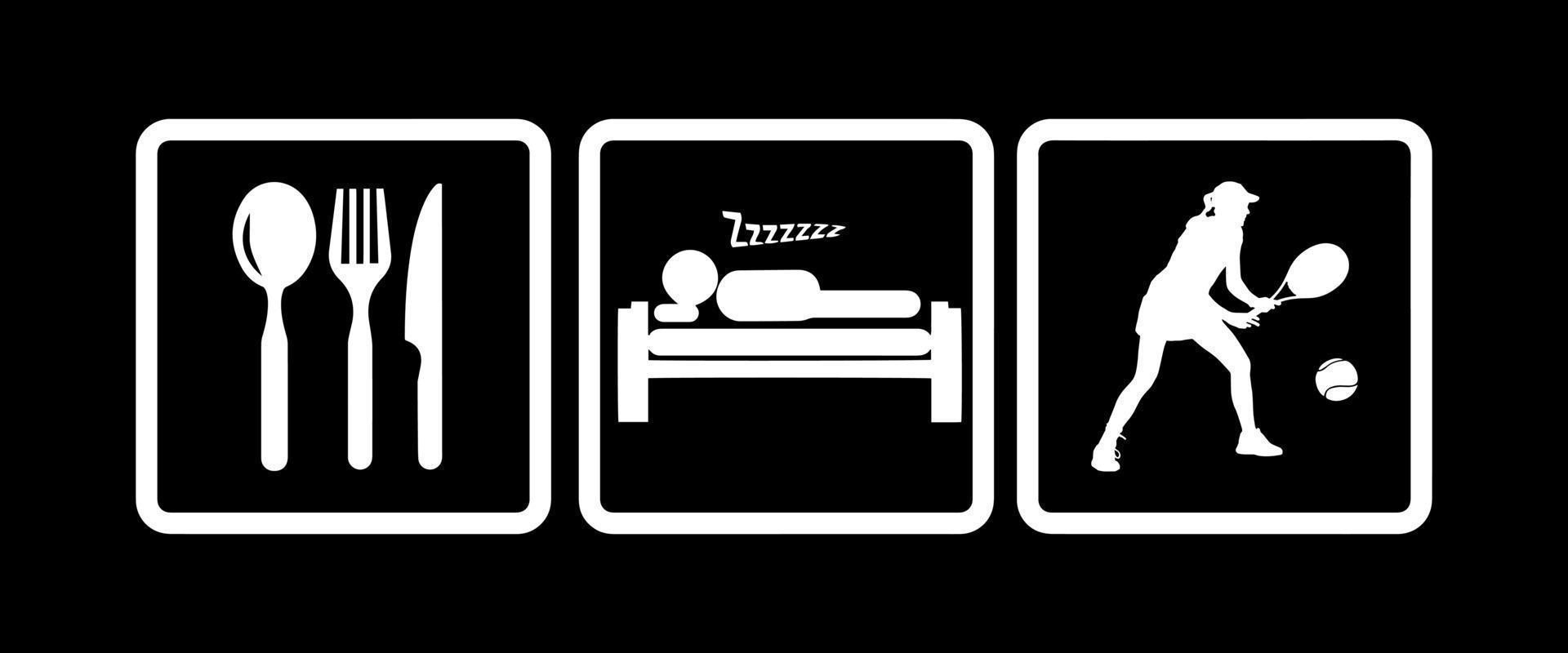 Eat Sleep Tennis vector