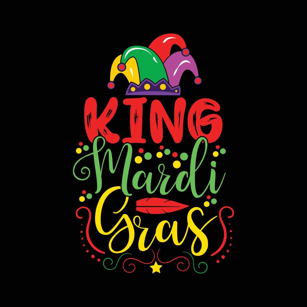 King Mardi Gras vector t-shirt design. Mardi Gras t-shirt design. Can be used for Print mugs, sticker designs, greeting cards, posters, bags, and t-shirts