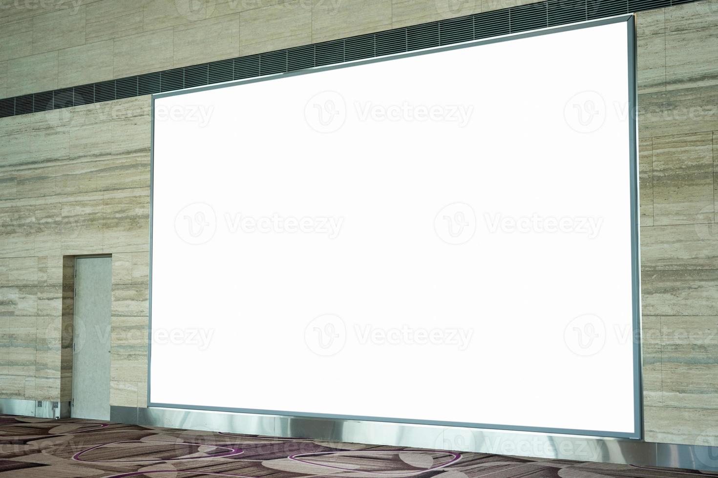 Blank mock up white screen in the airport. photo