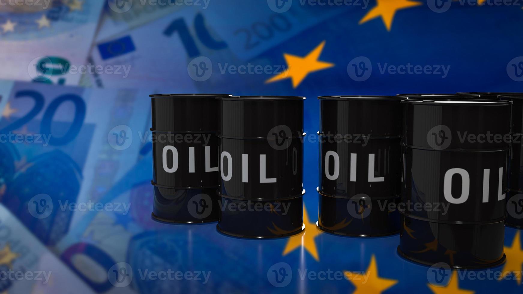 The oil tank on eu flag background image 3d rendering photo