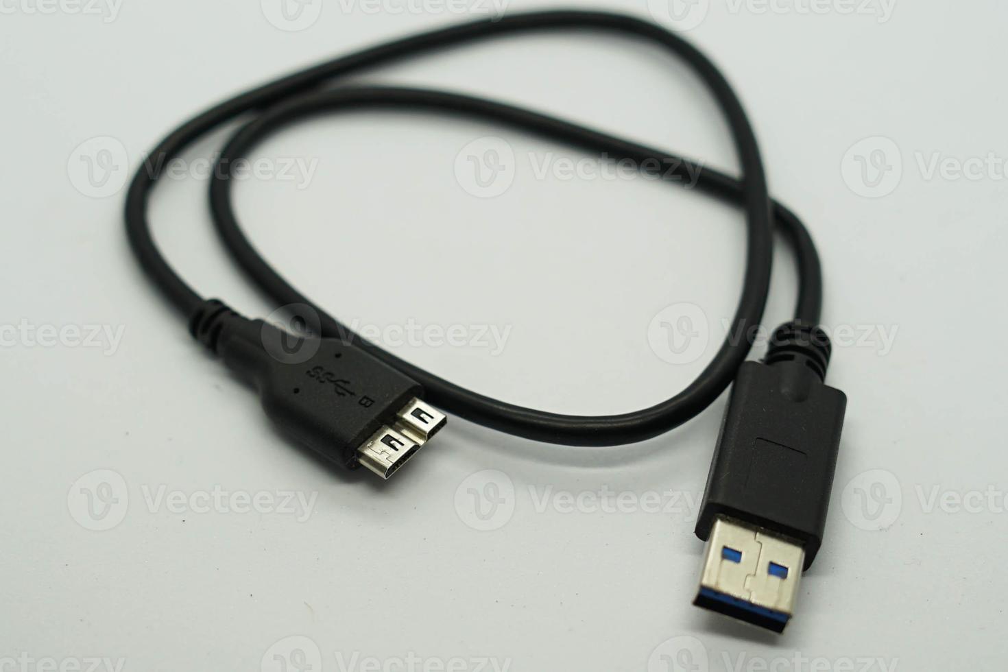 cable usb 3.0 hard disk external with a white background. photo