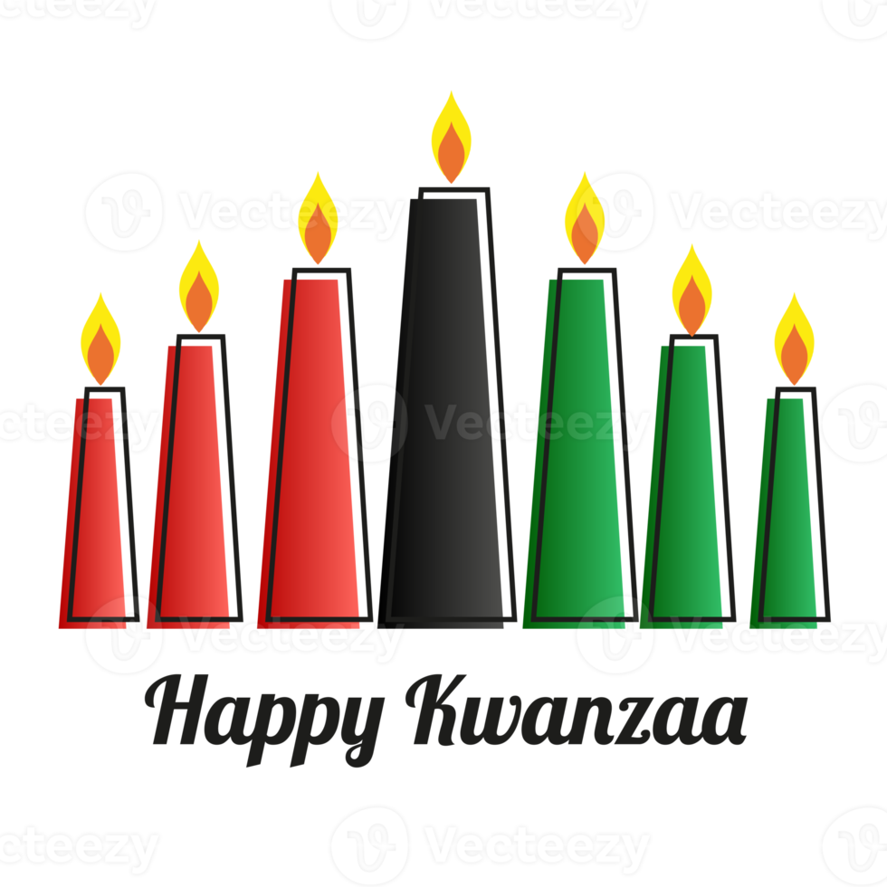 Happy kwanzaa design candle red black green png