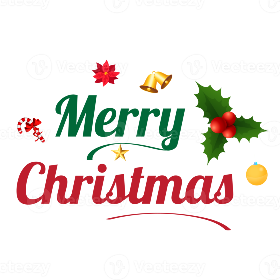 Merry Christmas decorative festival wishes greeting design png