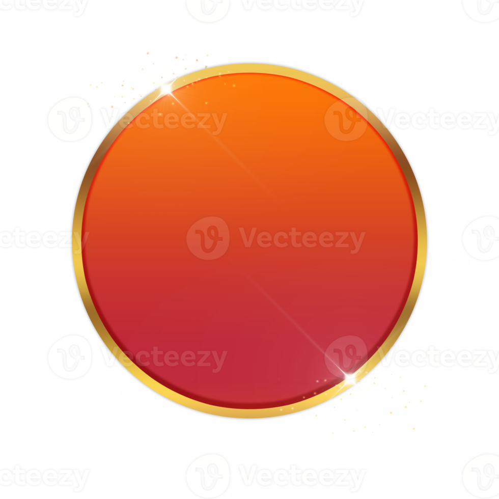 Premium gradient ppt round text box orange and gold frame png