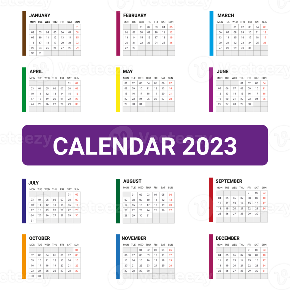 Kalender 2023 bunt glücklich Neu Jahr png