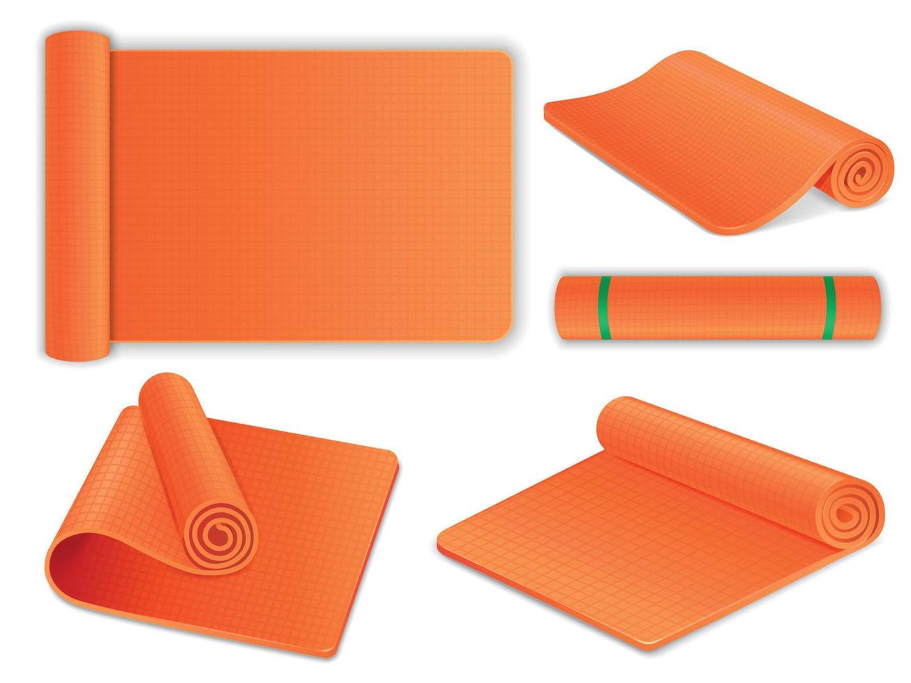 Realistic Yoga Mat Set vector