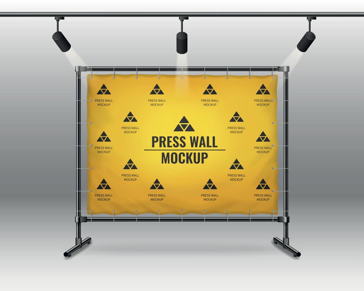 Press Wall Mockup vector