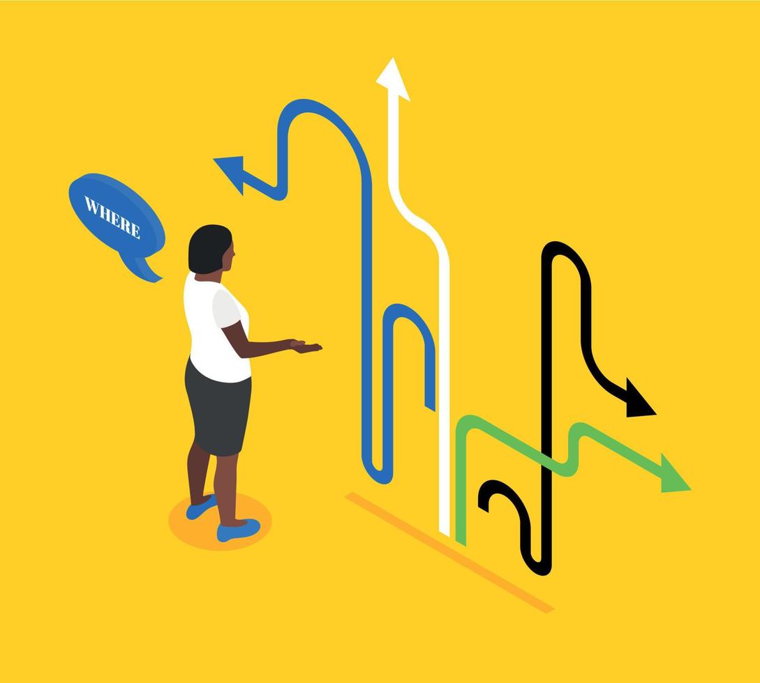 Decision Making Concept Isometric vector