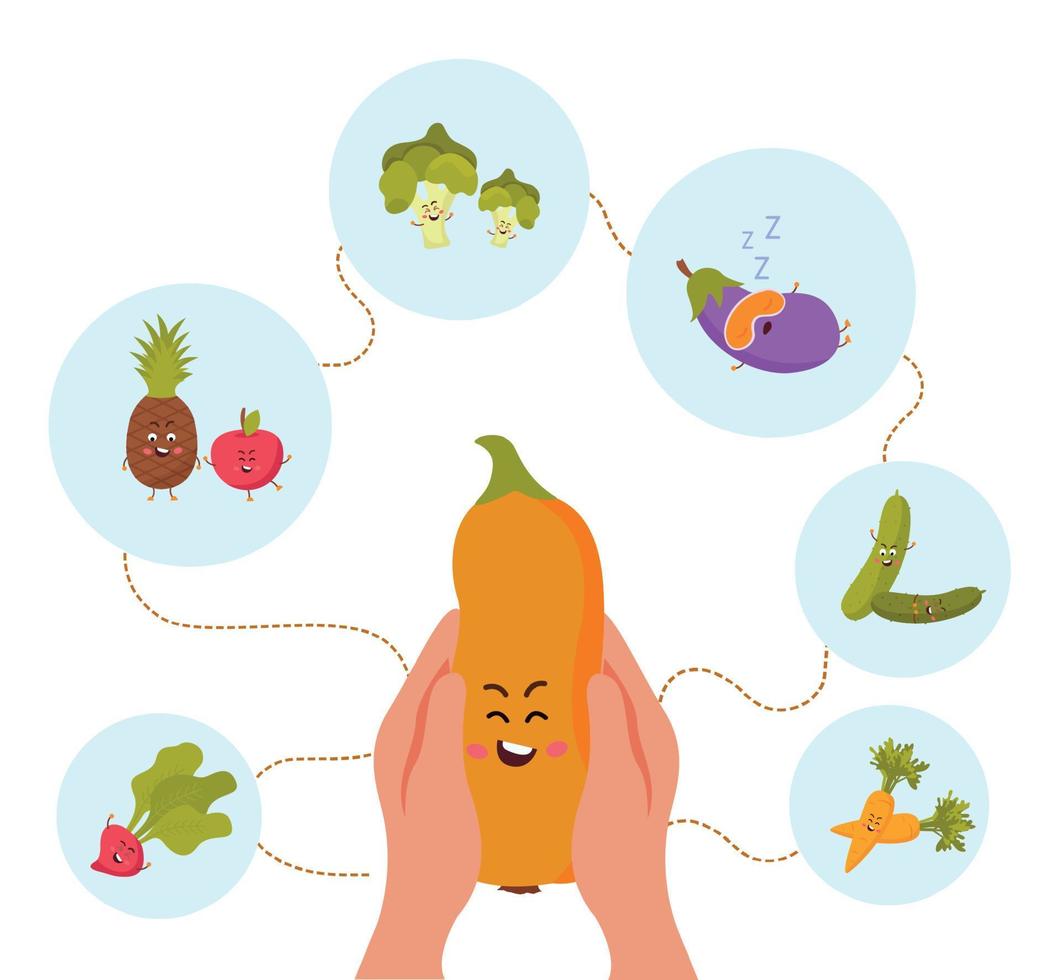 Vegetables Diet Cartoon Background vector