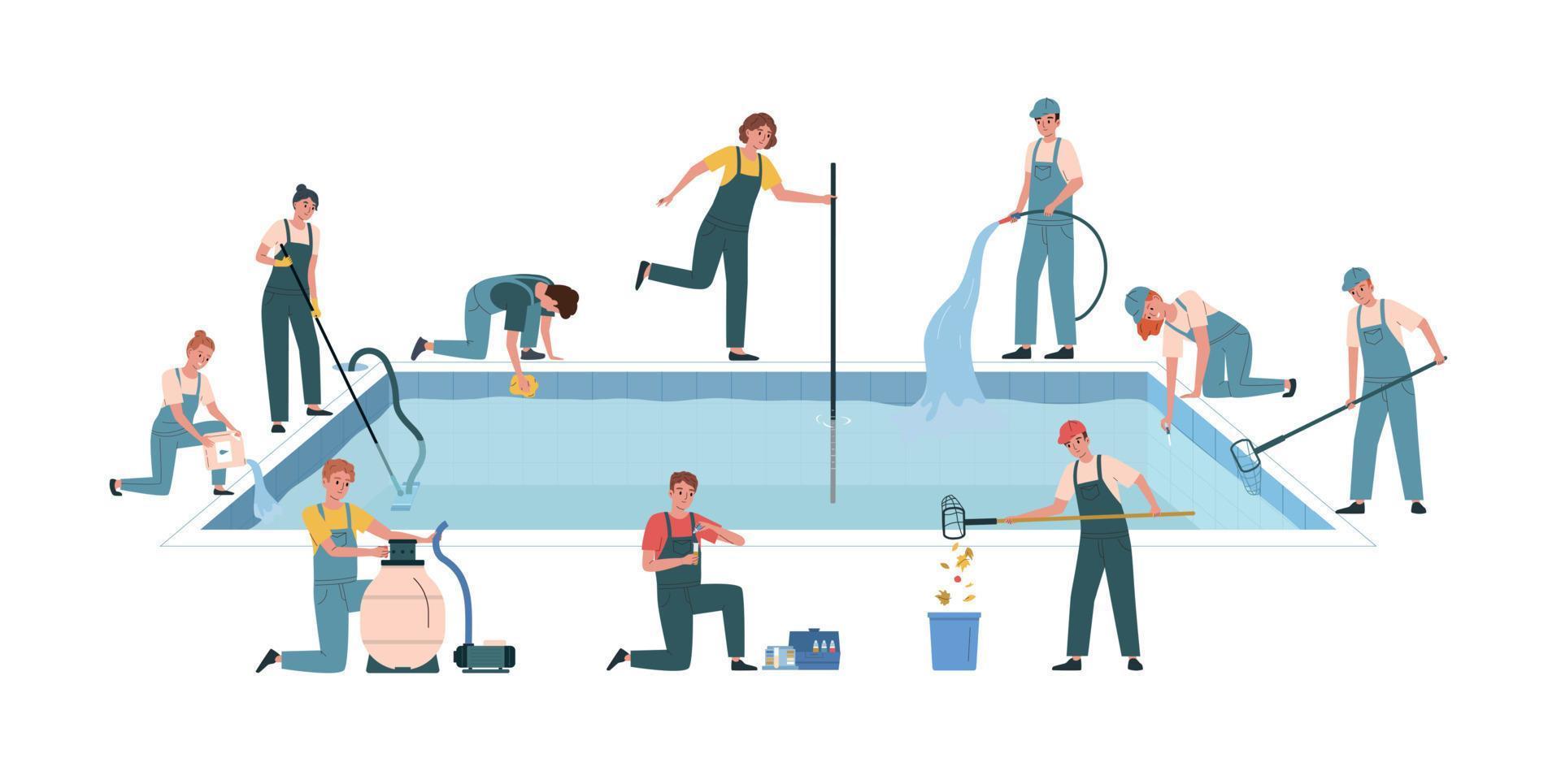 Swimming Pool Maintenance Composition vector