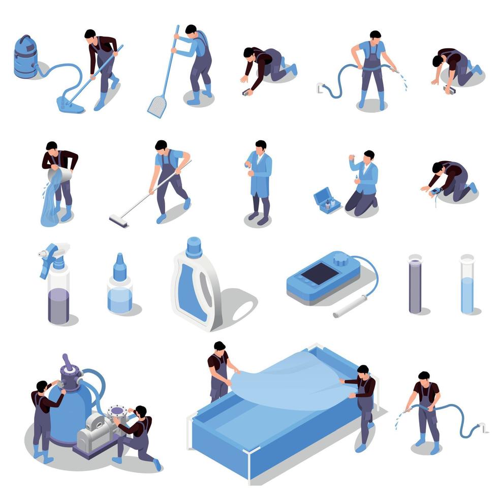 Swimming Pool Service Icons vector