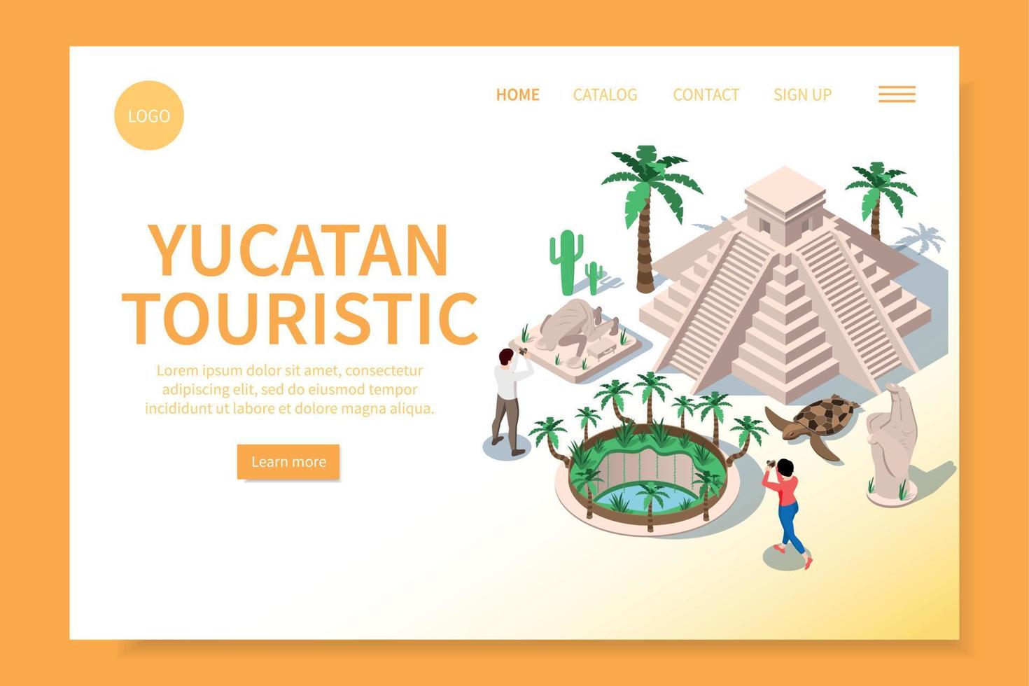 Yucatan Travel Landing Page vector