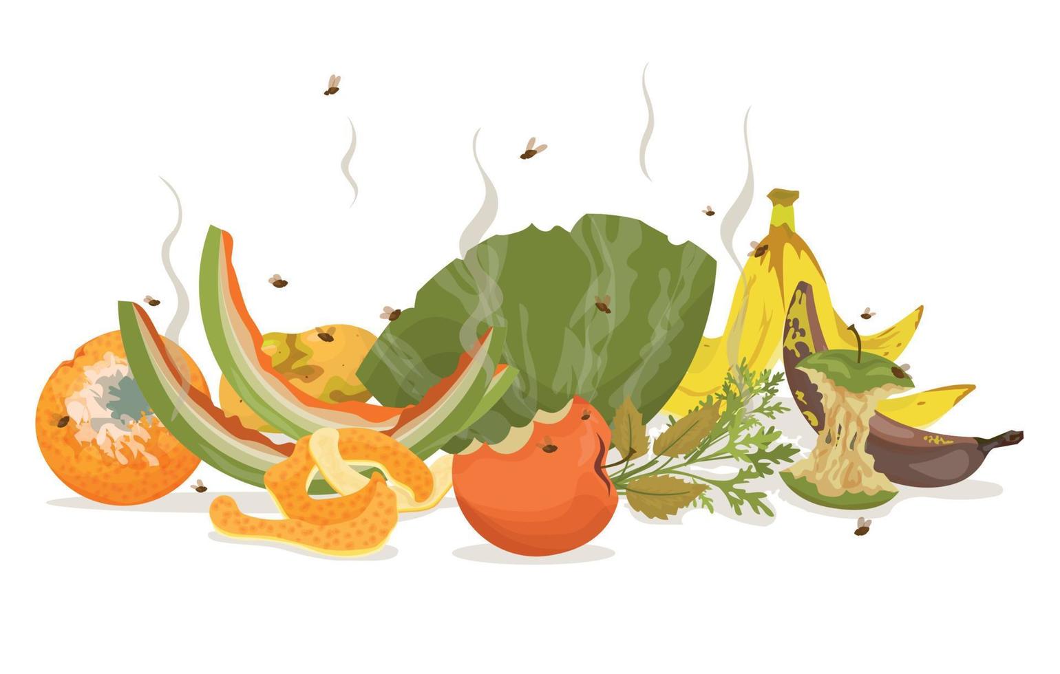 Compost Composting Flat Colored Composition vector