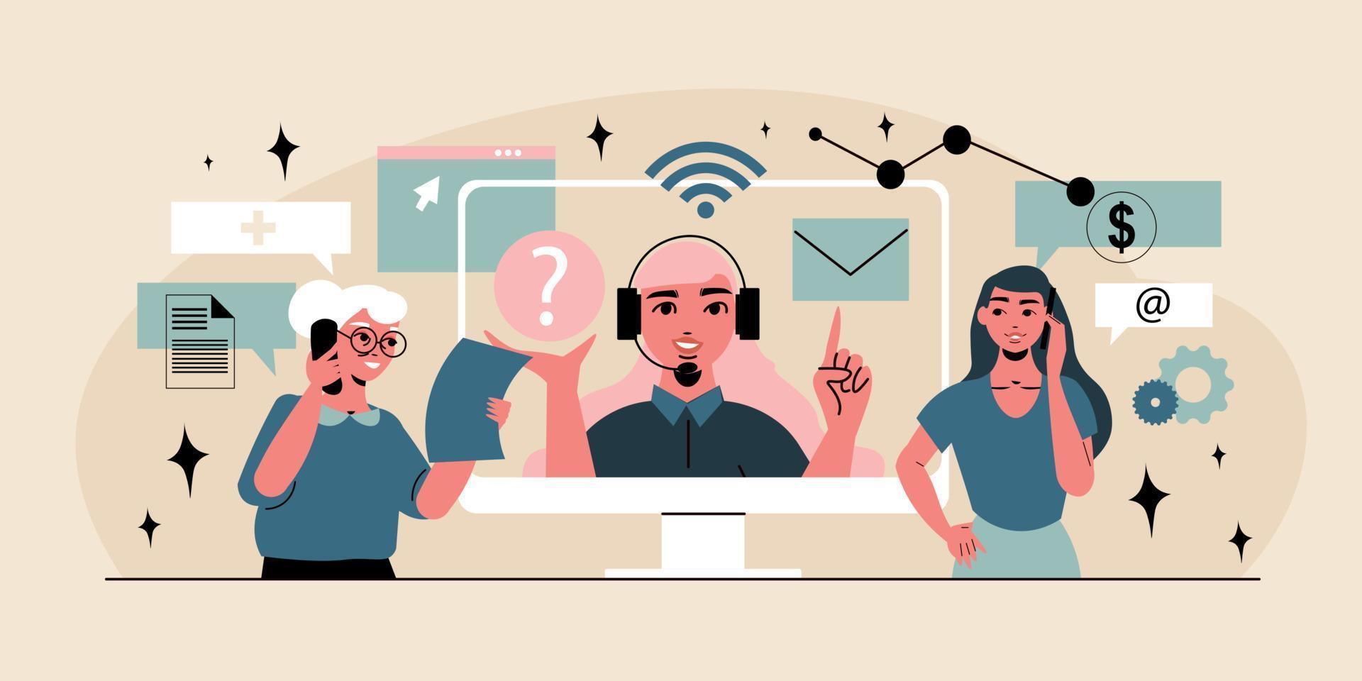 Call Center Concept vector