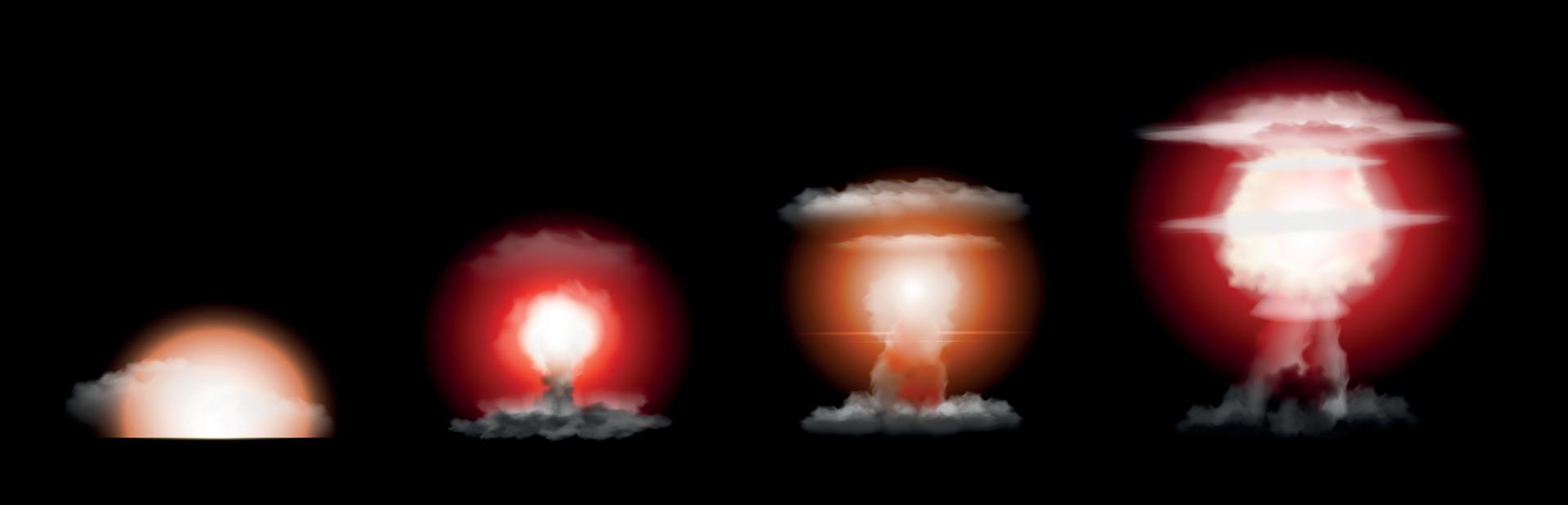 Realistic Explosion Stages vector