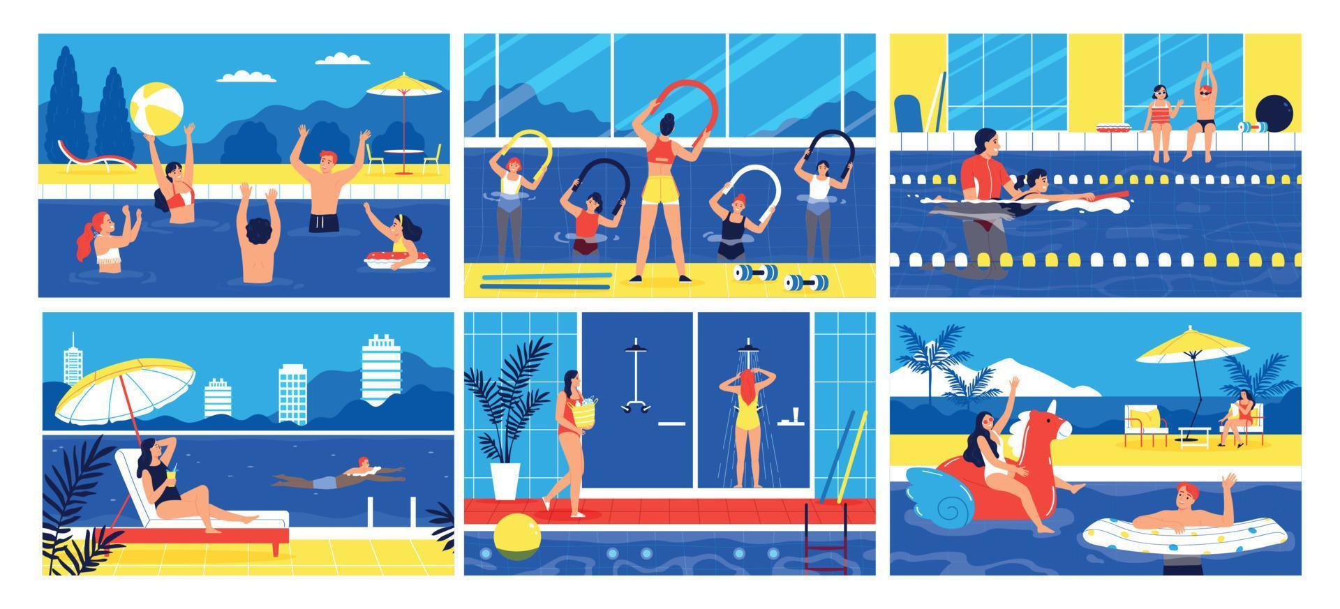 Swimming Pool Set vector