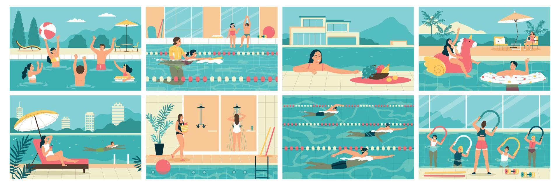 Swimming Pool Set vector