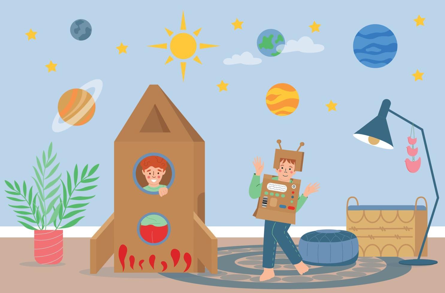 Kids Cardboard Poster vector