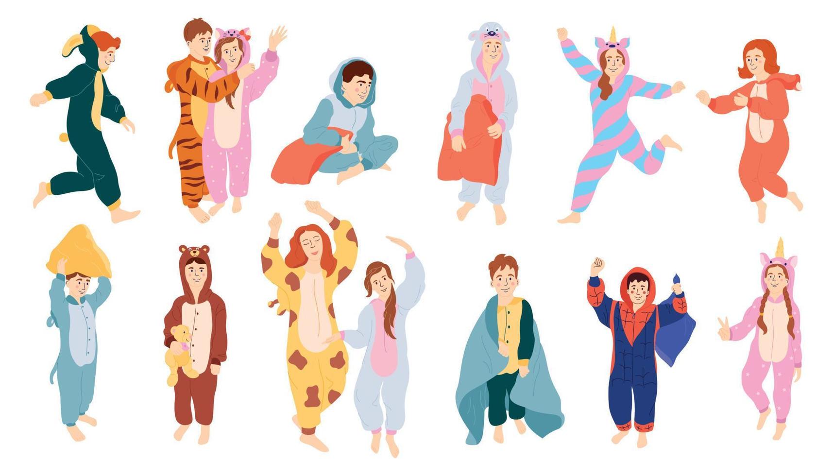 Pyjama Party Flat Set vector