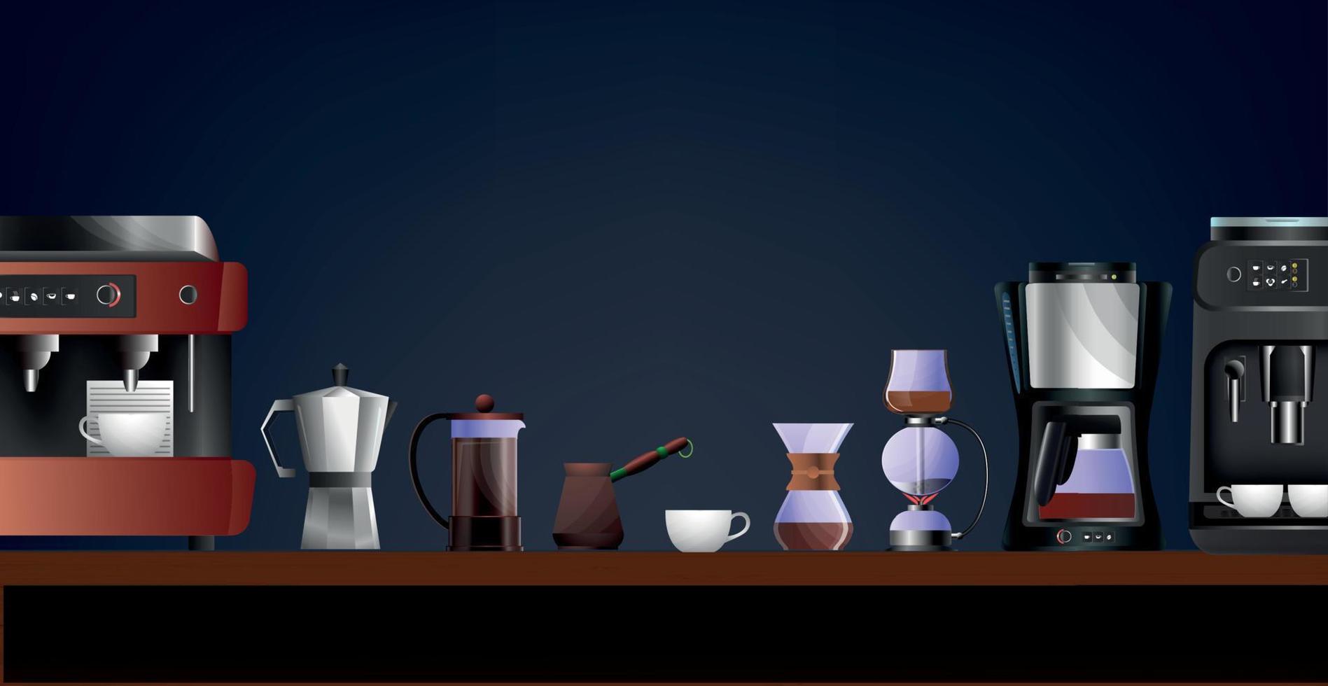 Coffee Equipment Composition vector