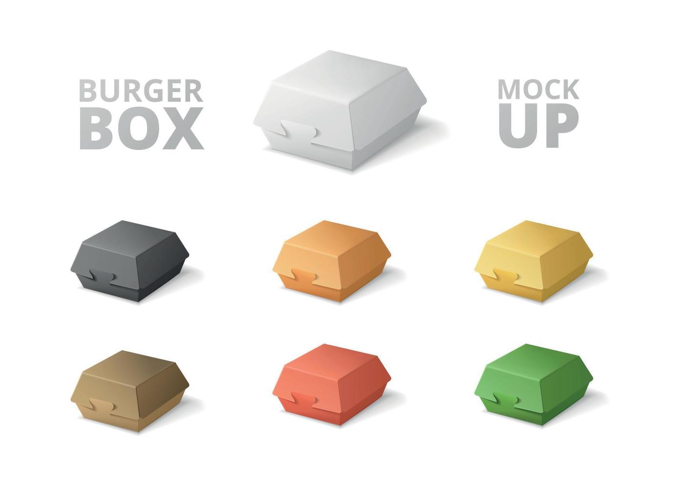 vistoso hamburguesa cajas conjunto vector