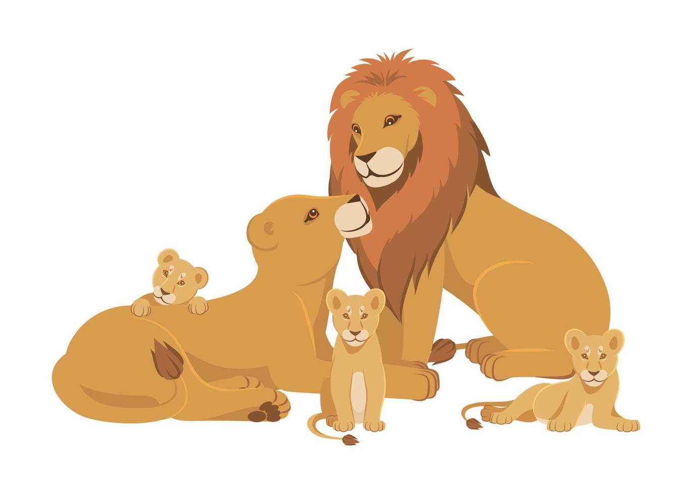 Lion Family Cartoon 19774622 Vector Art at Vecteezy