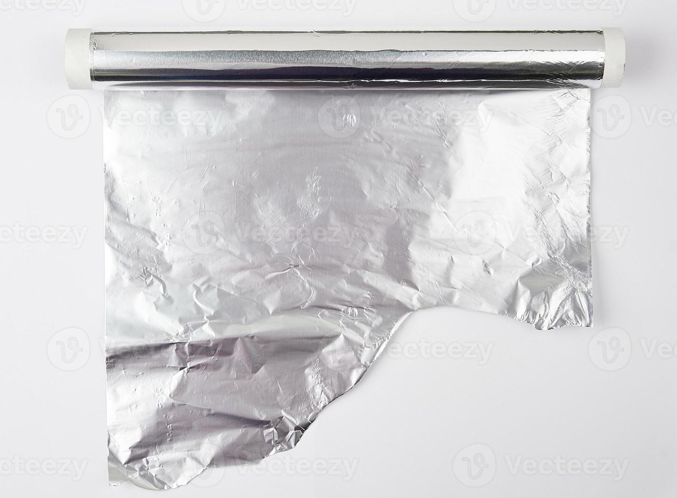 roll of gray foil for baking and packaging food photo