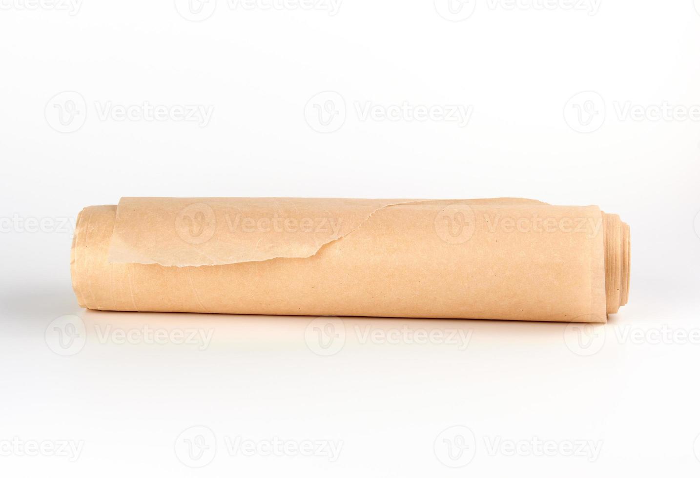 twisted bundle of brown parchment baking paper photo