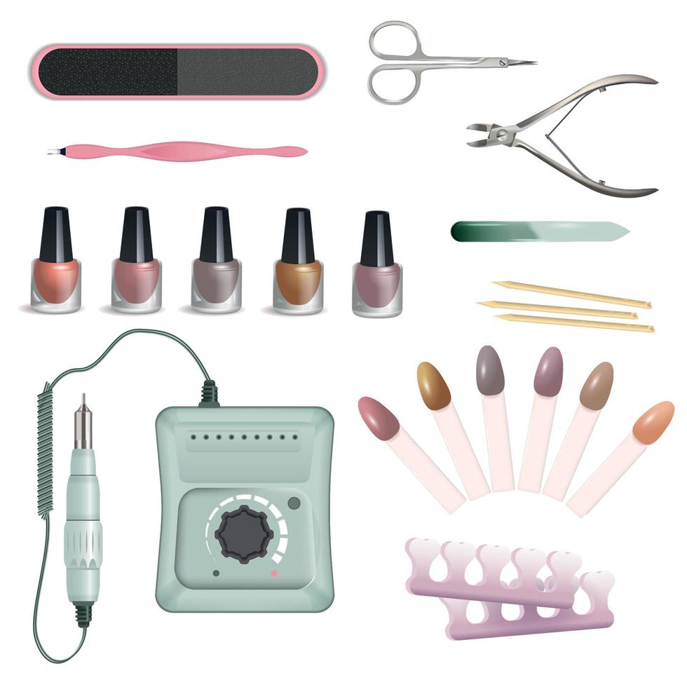 Nail Polish Icon Set vector