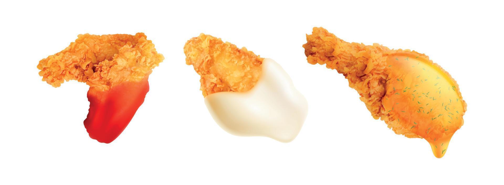 Chicken Wings Sauces Set vector