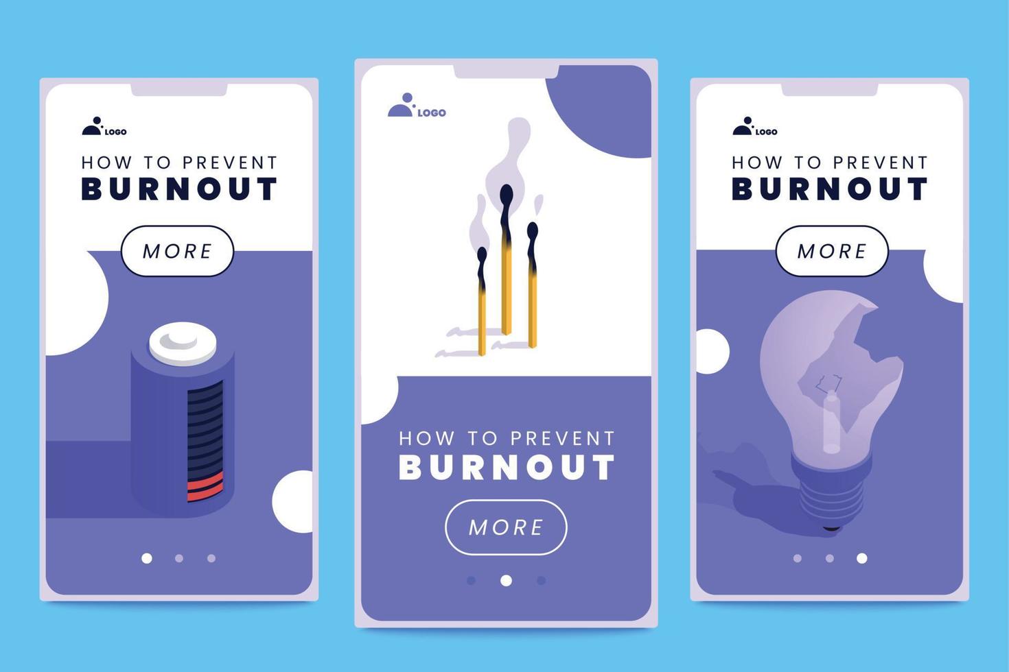 Burnout Syndrome Isometric Set vector