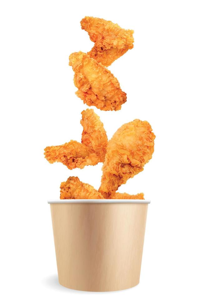 Chicken Wings Bucket Composition vector