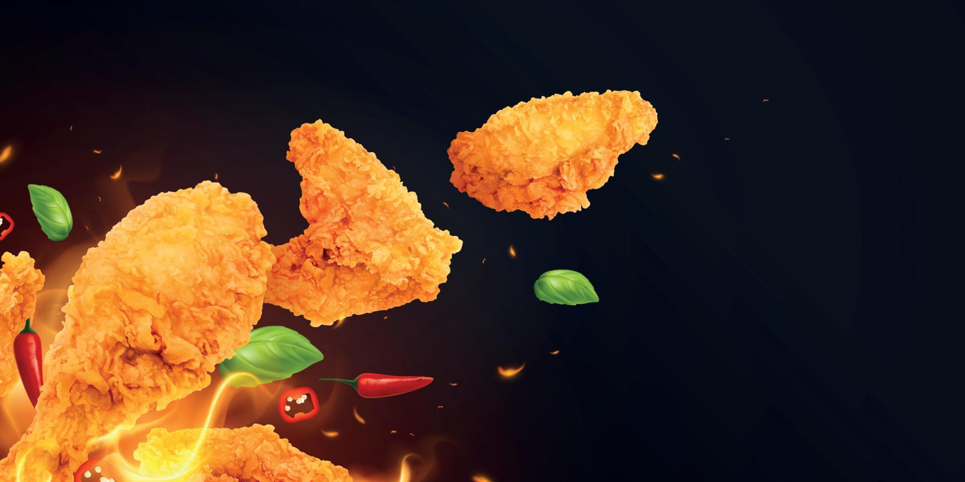 Spicy Chicken Fastfood Composition vector