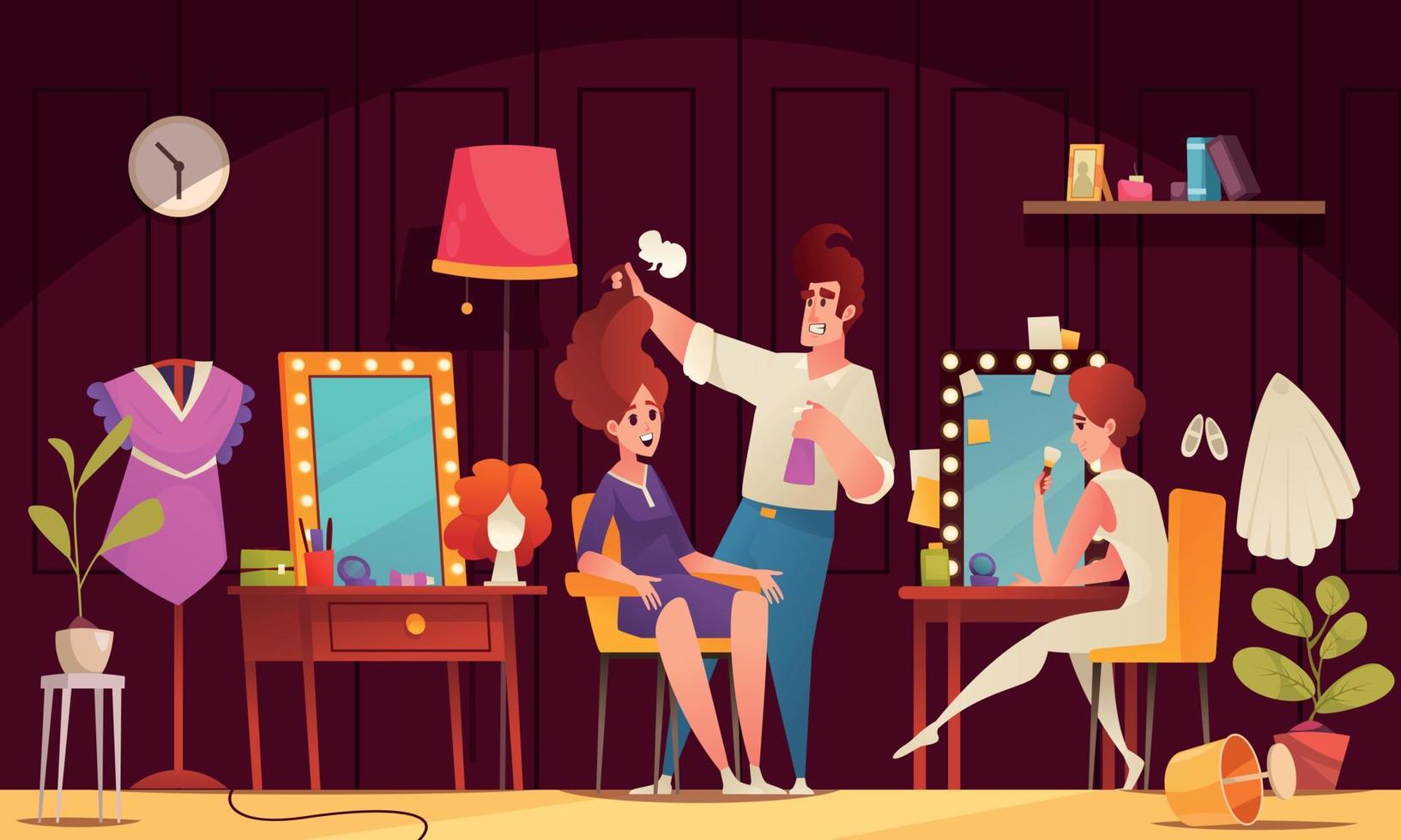 Artist Dressing Room Scene vector