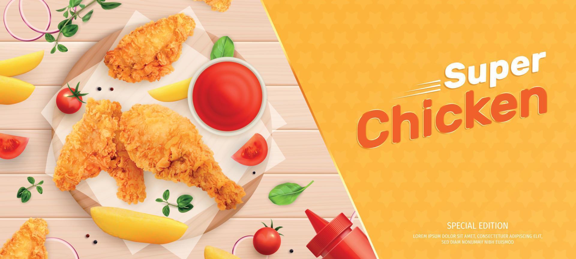 Super Chicken Food Background vector