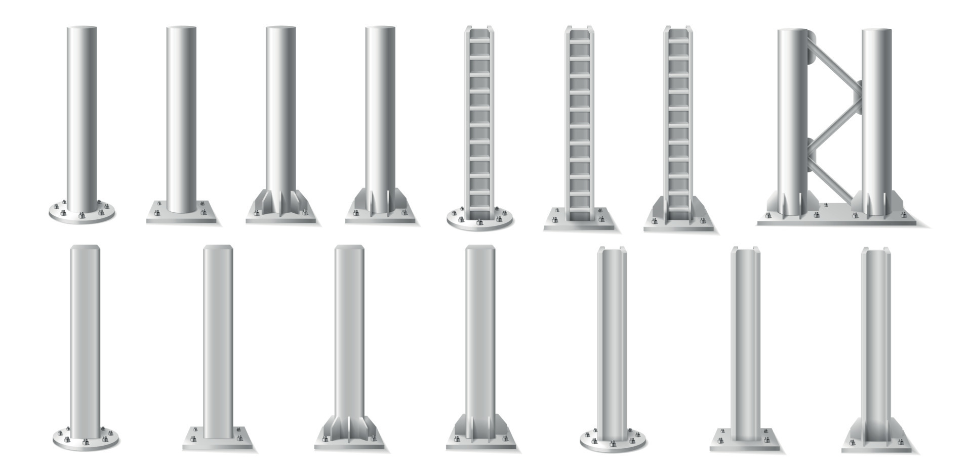 Metal Poles Realistic Set 19775076 Vector Art At Vecteezy metal-poles-realistic-set-19775076-vector-art-at-vecteezy