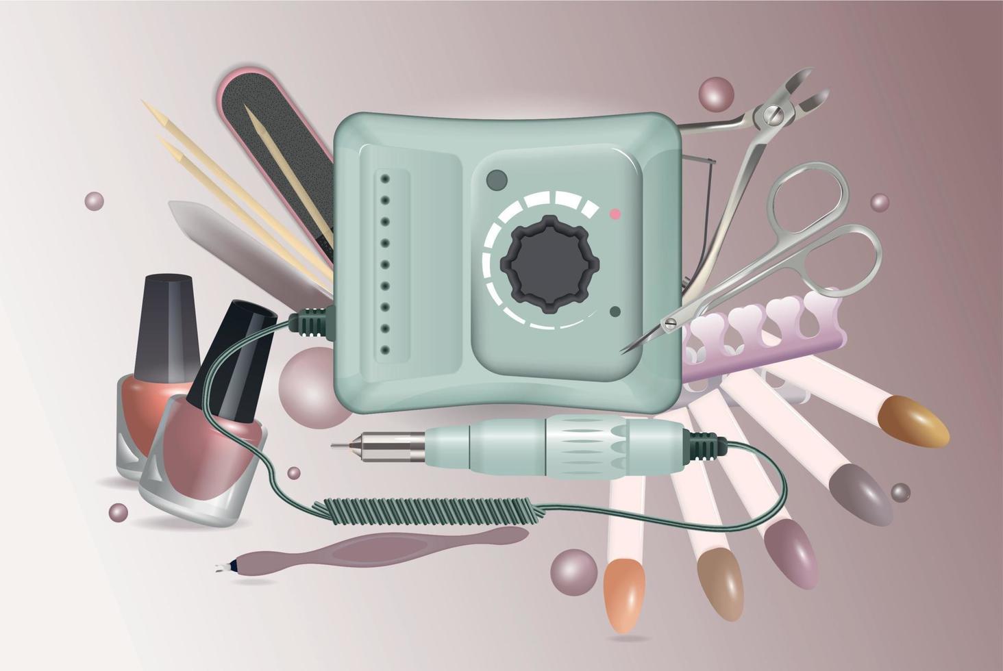 Nail Polish Essentials Composition vector